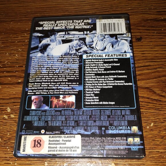 Hollow Man (DVD, 2000, Widescreen) - Picture 3 of 3